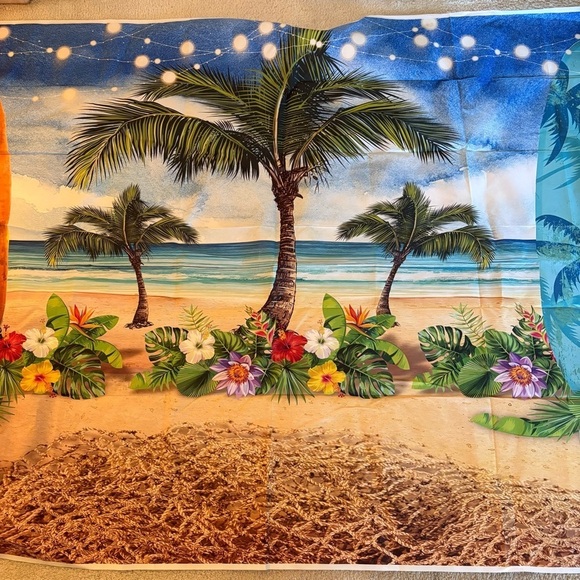 Summer Beach Ocean Backdrop Surfboard Tropical 7’X5’ - Picture 3 of 5